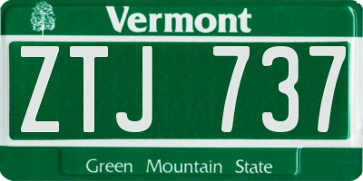 VT license plate ZTJ737