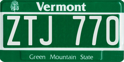 VT license plate ZTJ770