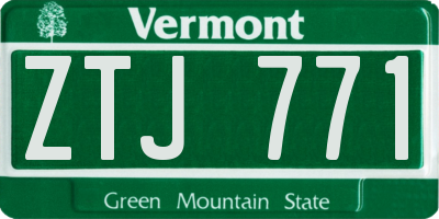 VT license plate ZTJ771