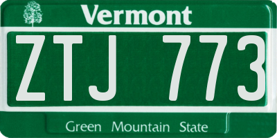 VT license plate ZTJ773