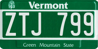 VT license plate ZTJ799