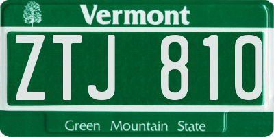 VT license plate ZTJ810