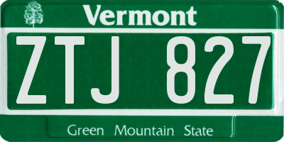 VT license plate ZTJ827