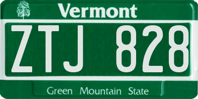 VT license plate ZTJ828