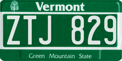 VT license plate ZTJ829