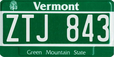 VT license plate ZTJ843