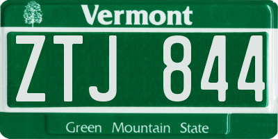 VT license plate ZTJ844