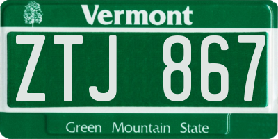 VT license plate ZTJ867
