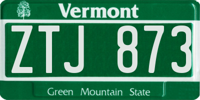 VT license plate ZTJ873