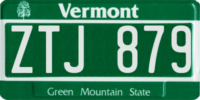 VT license plate ZTJ879