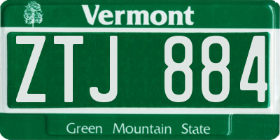 VT license plate ZTJ884