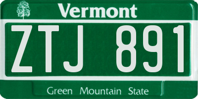 VT license plate ZTJ891