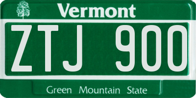 VT license plate ZTJ900