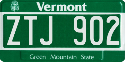VT license plate ZTJ902