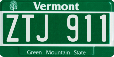 VT license plate ZTJ911