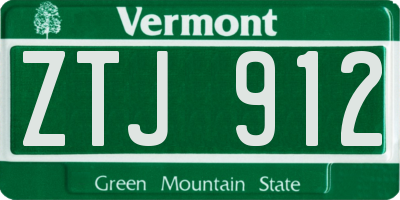 VT license plate ZTJ912