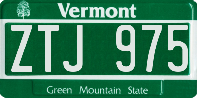 VT license plate ZTJ975