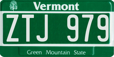VT license plate ZTJ979
