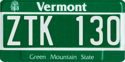 VT license plate ZTK130