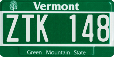 VT license plate ZTK148