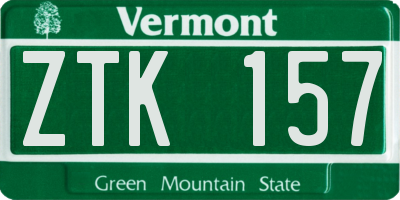 VT license plate ZTK157