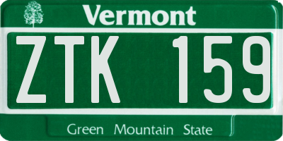 VT license plate ZTK159