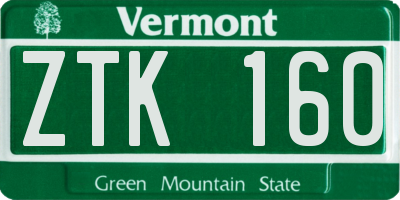 VT license plate ZTK160