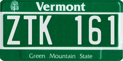 VT license plate ZTK161