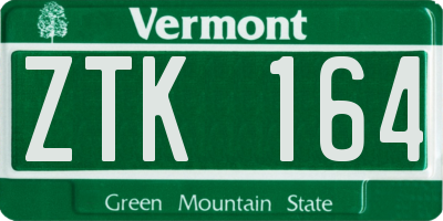VT license plate ZTK164
