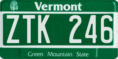 VT license plate ZTK246