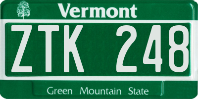 VT license plate ZTK248
