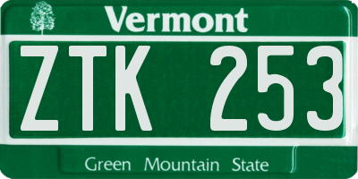 VT license plate ZTK253