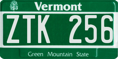 VT license plate ZTK256