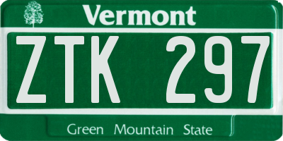 VT license plate ZTK297