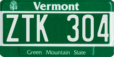 VT license plate ZTK304