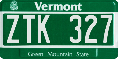 VT license plate ZTK327
