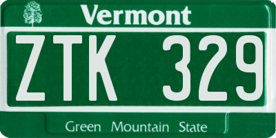 VT license plate ZTK329