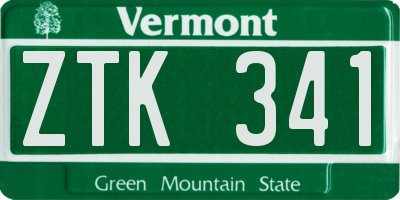 VT license plate ZTK341