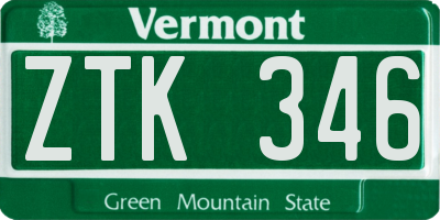 VT license plate ZTK346