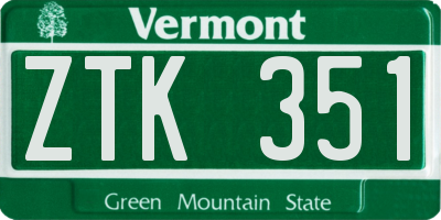VT license plate ZTK351