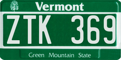 VT license plate ZTK369