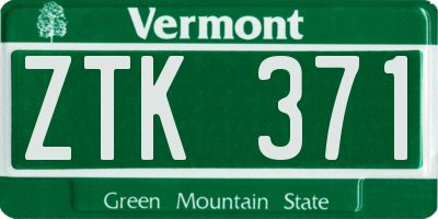 VT license plate ZTK371