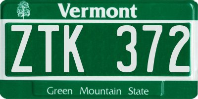 VT license plate ZTK372
