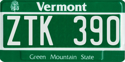 VT license plate ZTK390