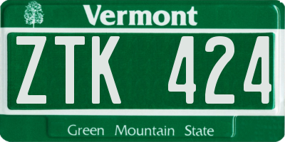 VT license plate ZTK424