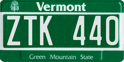 VT license plate ZTK440