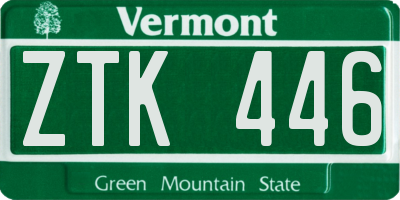 VT license plate ZTK446