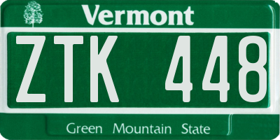 VT license plate ZTK448
