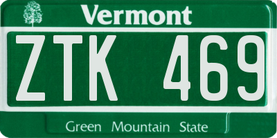 VT license plate ZTK469