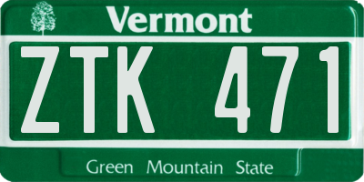 VT license plate ZTK471